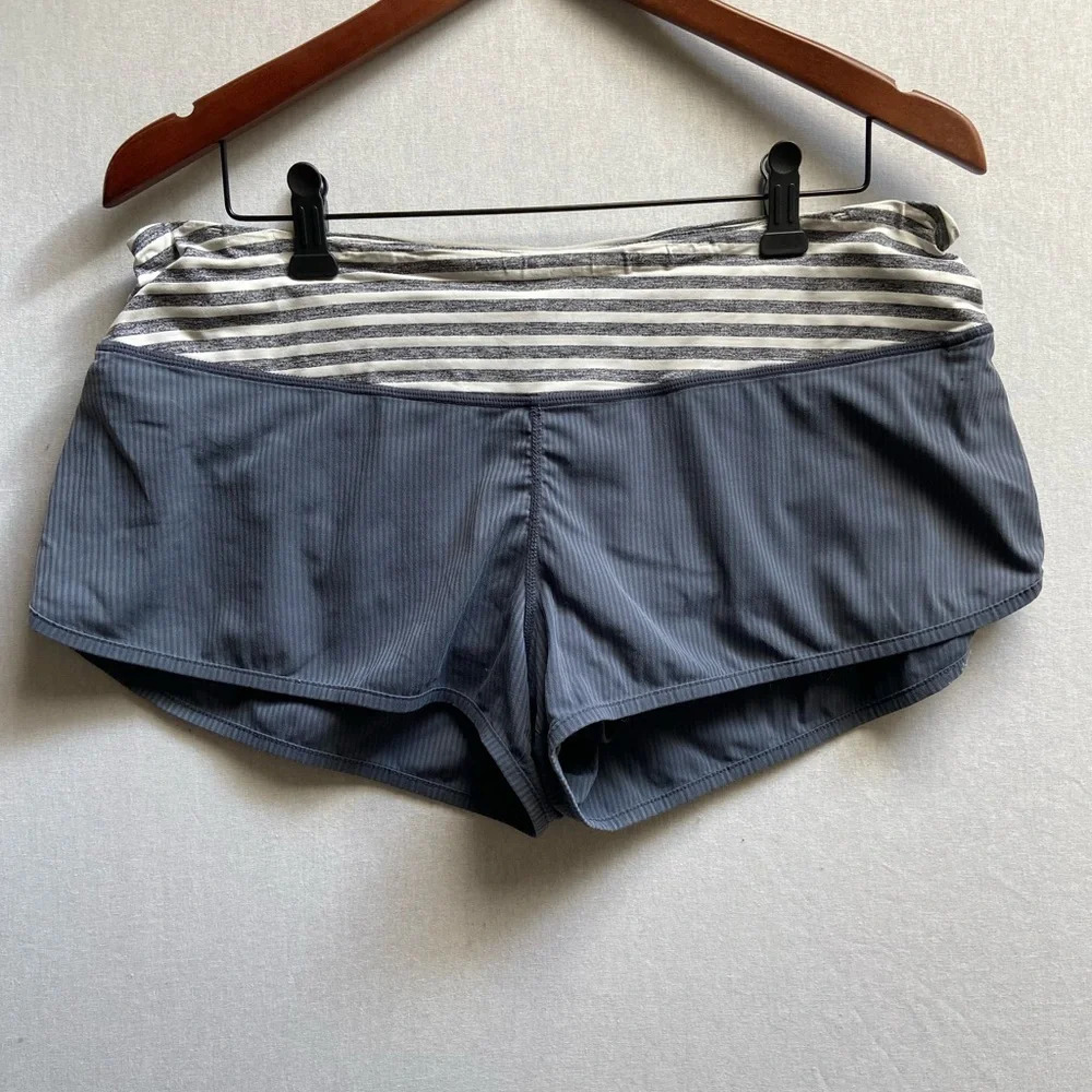 lululemon athletica Gray Athletic Shorts with Striped Waistband